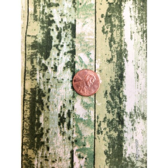 Cotton Striped Green & Beige Fabric Material For Sewing & Crafts ,Fat Quarter - Picture 2 of 4